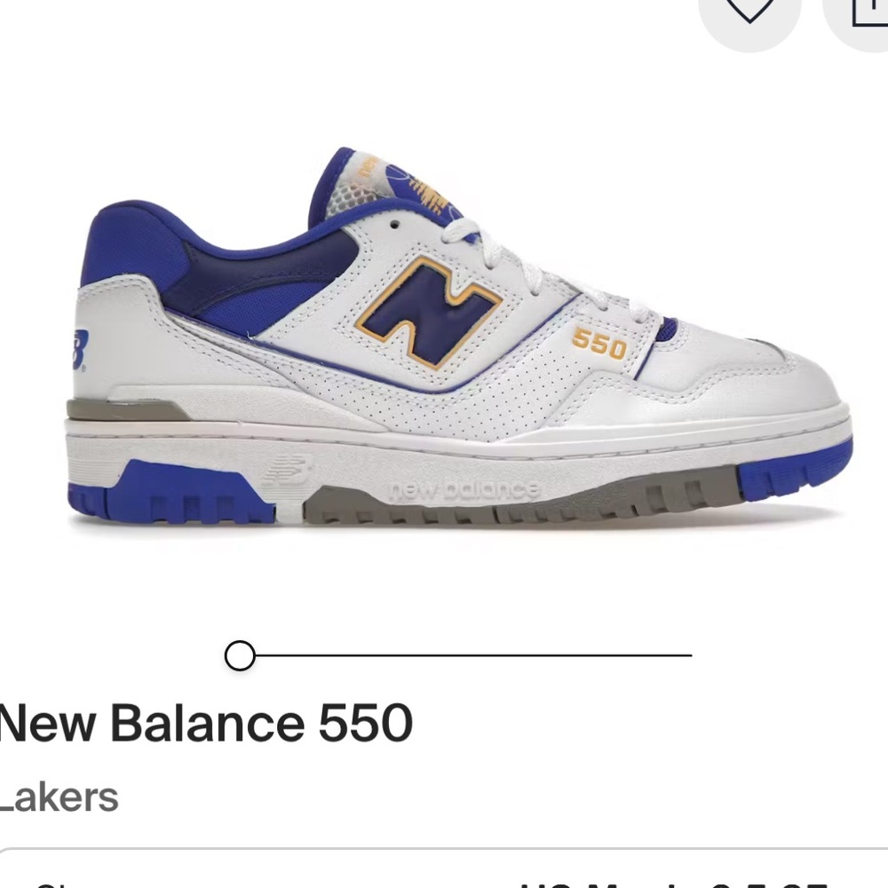 New balance 550 lakers blue and yellow and gray
